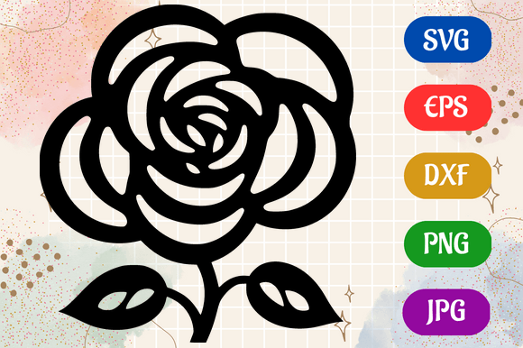 Flower , Black Isolated SVG Icon Digital Grafika Ilustracje AI Przez Creative Oasis