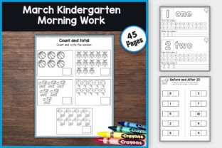 March Morning Work for Kindergarten PreK Graphic Teaching Materials By TheStudyKits 1