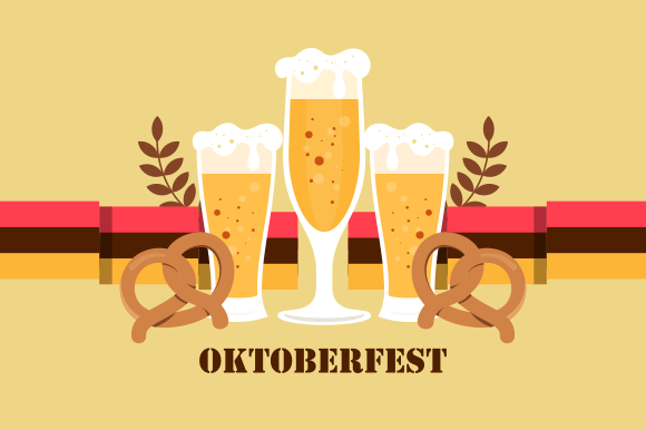 Oktoberfest Beer Festival Flat Design Grafika Tła Przez tweenytree23