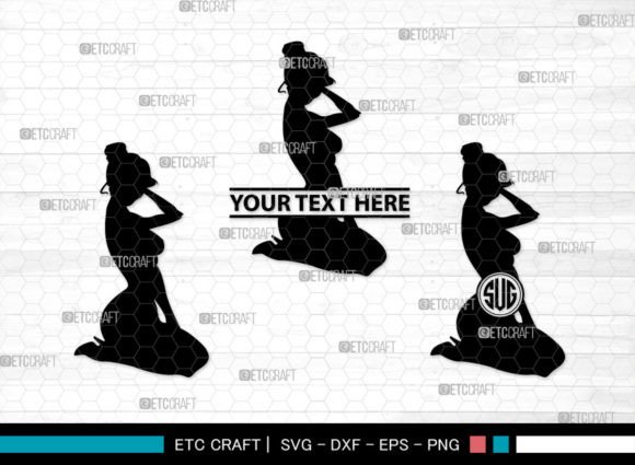 Retro Girl Monogram, Sexy Girl SVG Afbeelding Crafts Door Pixel Elites