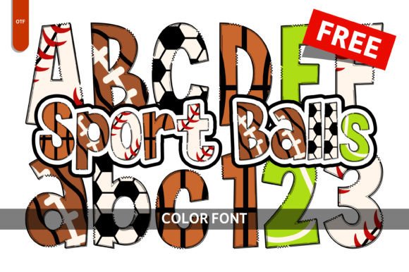 Sport Balls Color Fonts Font By Imagination Switch