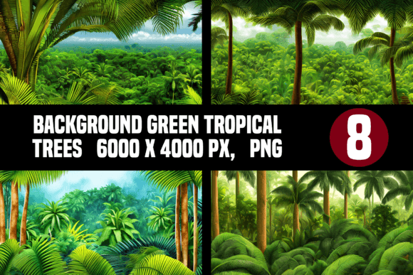 Background Green Tropical Trees Gráfico Gráficos de IA Por YuliDor