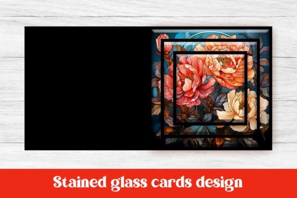 Flower Peony Stained Glass Cards Afbeelding Crafts Door Svetlanakrasdesign