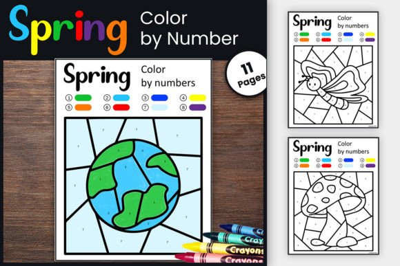 Seasonal Color by Number Coloring Pages Graphic Teaching Materials By TheStudyKits