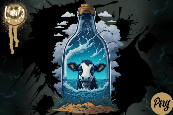 Cow Water Waves Jar Graphic Illustrations By Writelounge