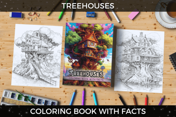 Fairy Treehouse Coloring Book + Bonus Graphic Coloring Pages & Books Adults By Doas