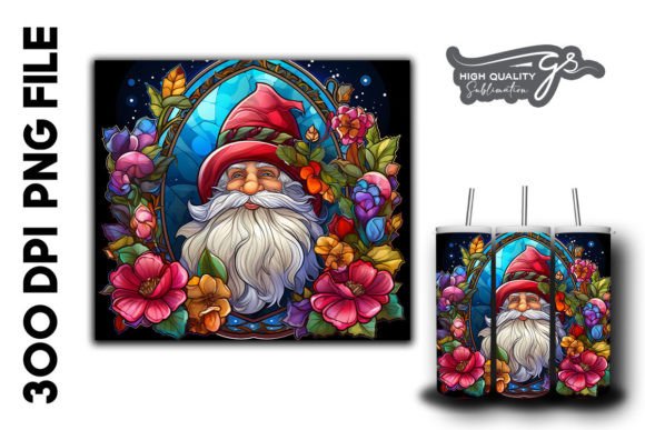 Gnome Stained Glass Background 35 Graphic Backgrounds By Glamousita.Sublimation