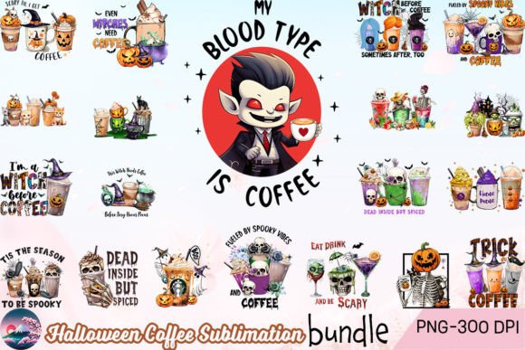 Halloween Coffee Sublimation Bundle Graphic Crafts By Cherry Blossom