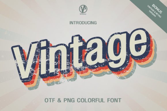 Vintage Color Fonts Font By NPNaay