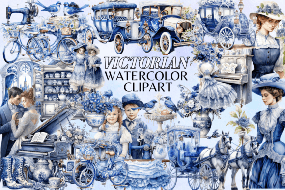 Watercolor Victorian Clipart Graphic Illustrations By Digital Xpress