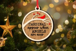 Christmas Cardinal Ornament Laser Cut Graphic 3D SVG By afarts 12