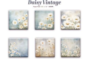 Daisy Vintage Digital Paper Pack Graphic Backgrounds By DifferPP 3