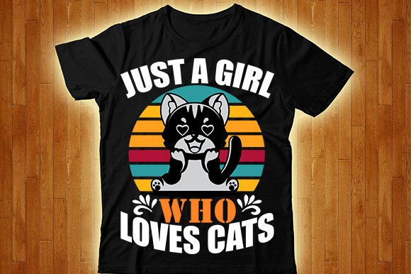Just a Girl Who Loves Cats T-shirtd Desi Grafica Design di T-shirt Di KFCrafts