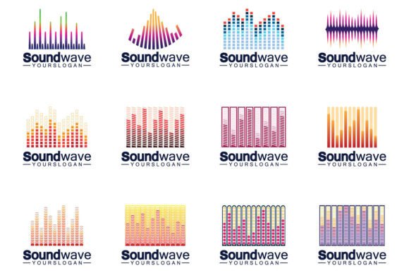 Sound Wave Logo and Symbol Vector Graphic Logos By kosunar185