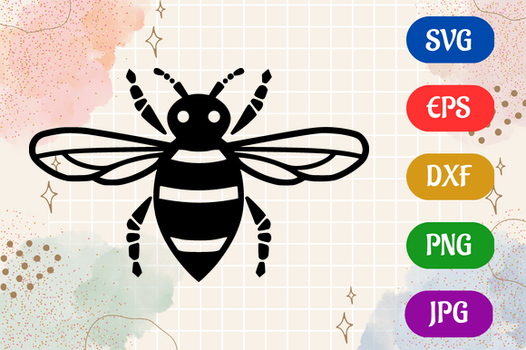 Bee | SVG EPS DXF PNG JPG Silhouette Graphic AI Illustrations By Creative Oasis