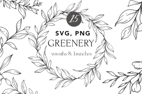 Floral Frames SVG, Greenery Clipart Graphic Illustrations By CaraulanStore