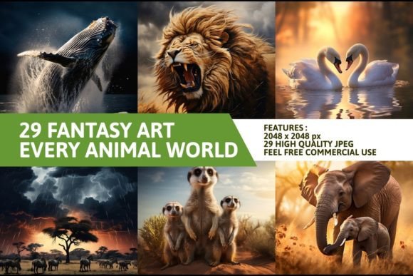 29 FANTASY ART EVERY ANIMAL WORLD Graphic AI Illustrations By Ardwork