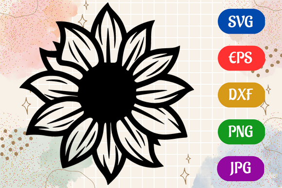 Flower | Silhouette SVG EPS DXF Vector Grafika Ilustracje AI Przez Creative Oasis