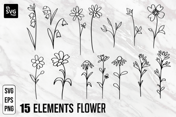 Flowers SVG EPS PNG Graphic Print Templates By thSVGpage