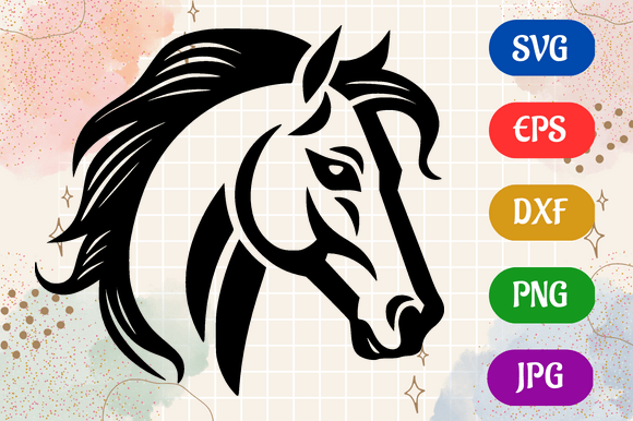 Horse | Silhouette SVG EPS DXF Vector Gráfico Ilustraciones IA Por Creative Oasis