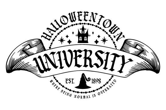 Vintage Halloween Town University EPS Graphic Illustrations By GraphicsFarm