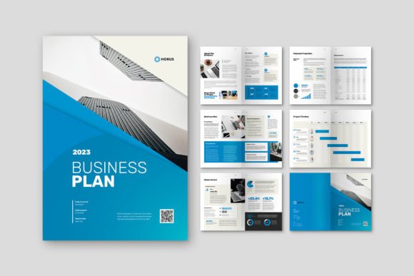 Business Plan Company Profile Blue Ocean Graphic Print Templates By uicreativenet