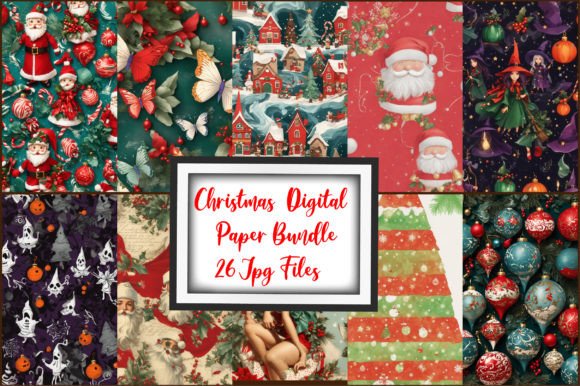 Christmas Digital Paper Bundle Graphic Backgrounds By Craft Sublimation Design