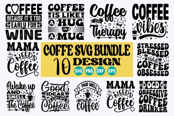 Coffee SVG Bundle Gráfico Manualidades Por Creative SVG Corner