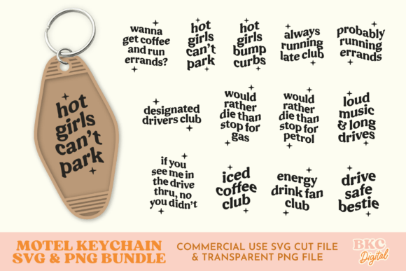 Trendy Quote Motel Keychain SVG Bundle Graphic Crafts By bykirstcodigital