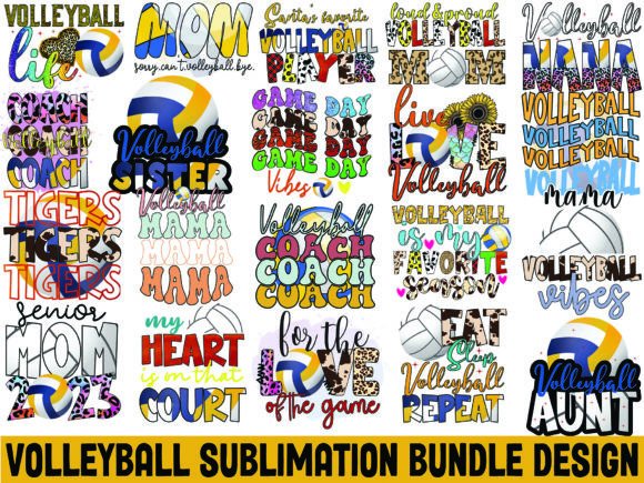 Volleyball Sublimation Bundle Design Graphic Crafts By CreativeProSVG