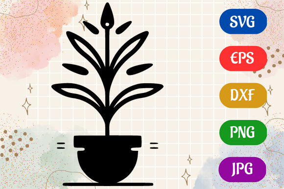 Plants | Silhouette SVG EPS DXF Vector Graphic AI Illustrations By Creative Oasis
