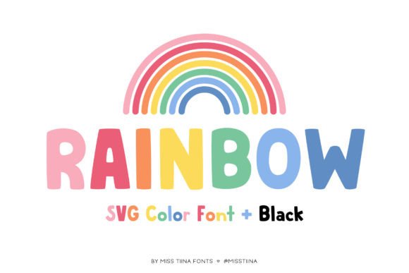 Rainbow Color Fonts Font By Miss Tiina