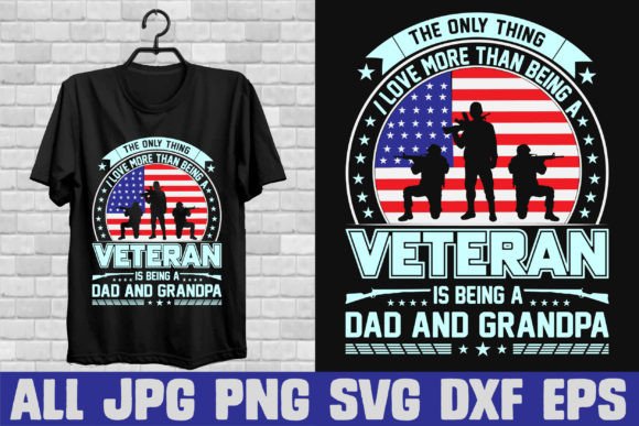 Veteran Being a Dad and Grandpa T-shirt Afbeelding T-shirt Designs Door Lazy Dog