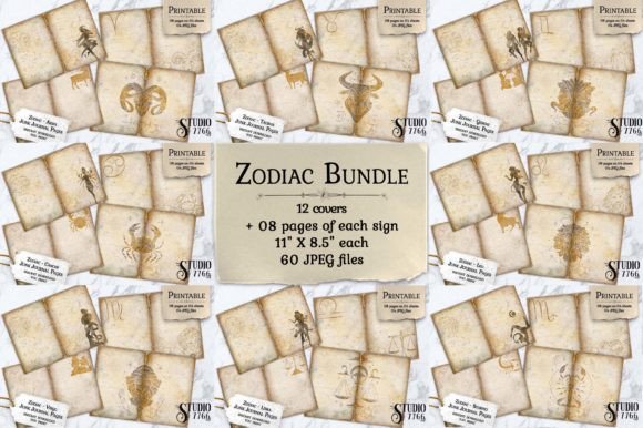 Zodiac Bundle Junk Journal Gráfico Plantillas de Impresión Por Studio 7766