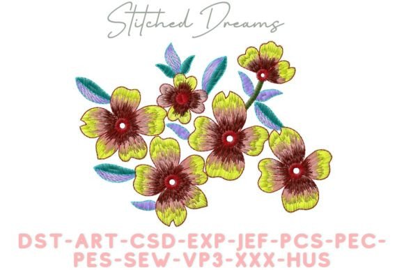 A Flourish of Leaves and Flowers Clothing Embroidery Design By Stitched Dreams