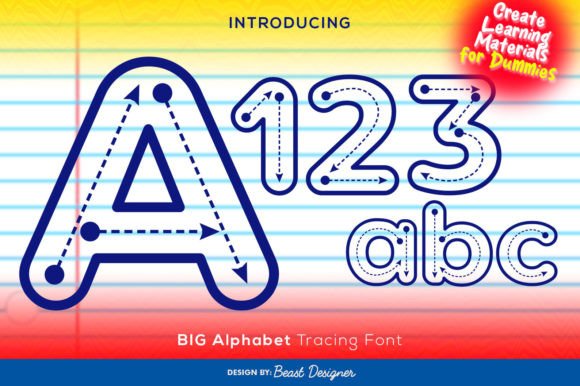 Big Alphabet Tracing Display Font By Beast Designer