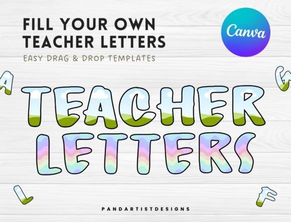 Doodle Teacher Letters Canva Frames Grafik Plotterdateien Von PandArtistDesign