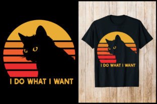 I Do What I Want Cat T-Shirt Design Graphic T-shirt Designs By nxmnadim 1