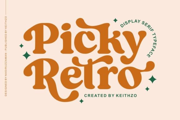 Picky Retro Display Font By Keithzo (7NTypes)