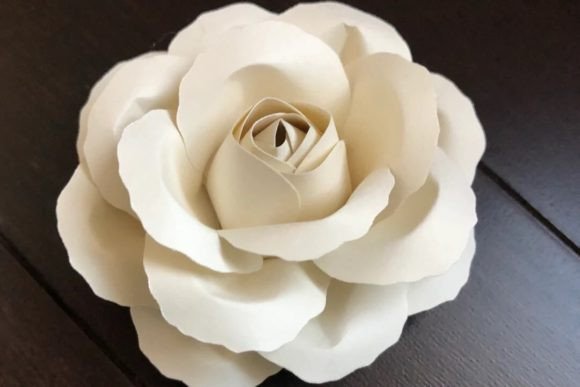 Rose Paper Flower Fleurs en papier Ressources SVG 3D pour les Loisirs Créatifs Par 3D SVG Crafts