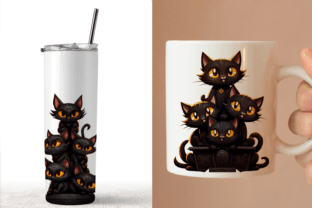 Cute Black Cat on Halloween Grafica Illustrazioni AI Di VeloonaP 2