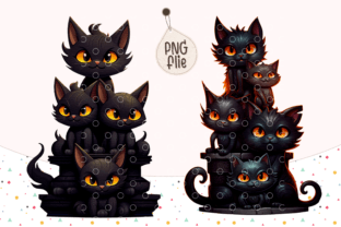 Cute Black Cat on Halloween Grafica Illustrazioni AI Di VeloonaP 5