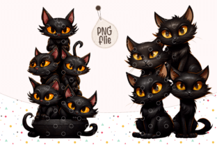 Cute Black Cat on Halloween Grafica Illustrazioni AI Di VeloonaP 7