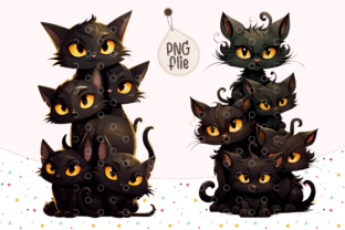 Cute Black Cat on Halloween Grafica Illustrazioni AI Di VeloonaP 8
