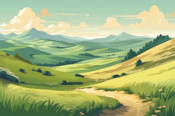 Mountain Landscape Graphic AI Illustrations By Ariyan Store