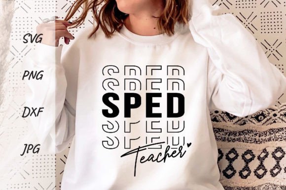 Retro SPED Teacher Png Sublimation Graphic T-shirt Designs By DSIGNS