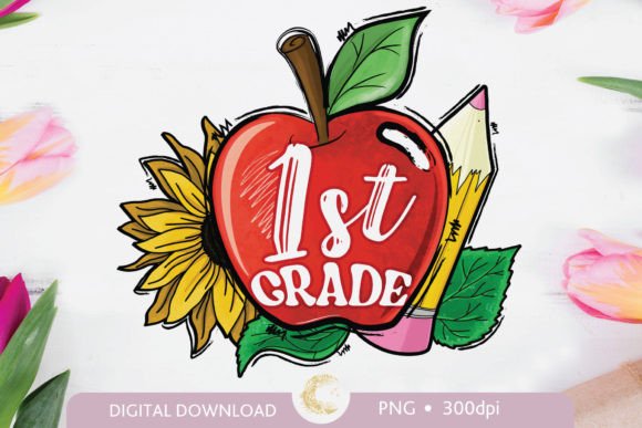 Back to School Apple Sublimation Gráfico Ilustraciones Imprimibles Por oliades