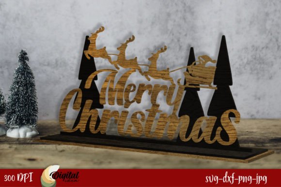 Christmas Letter Stands 3D LaserCut Graphic 3D Christmas By Digital Idea