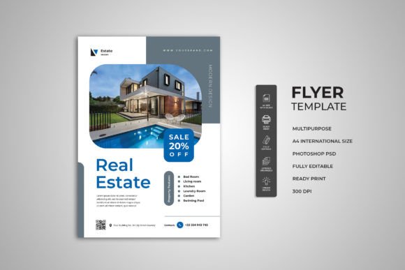Futuristic Real Estate Flyer Graphic Print Templates By uicreativenet