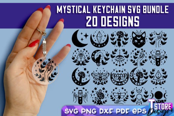 Mystical Keychain SVG | Witch Svg Design Graphic Crafts By The T Store Design
